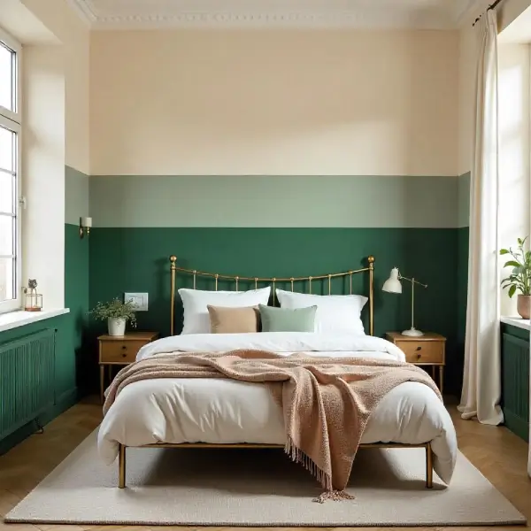 green and cream two color combination